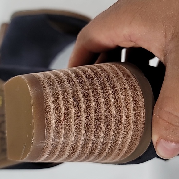 💚 Lucky Brand Betsee Bootie Sandal peep toe  suede leather shoes Size 7 M - Picture 8 of 13